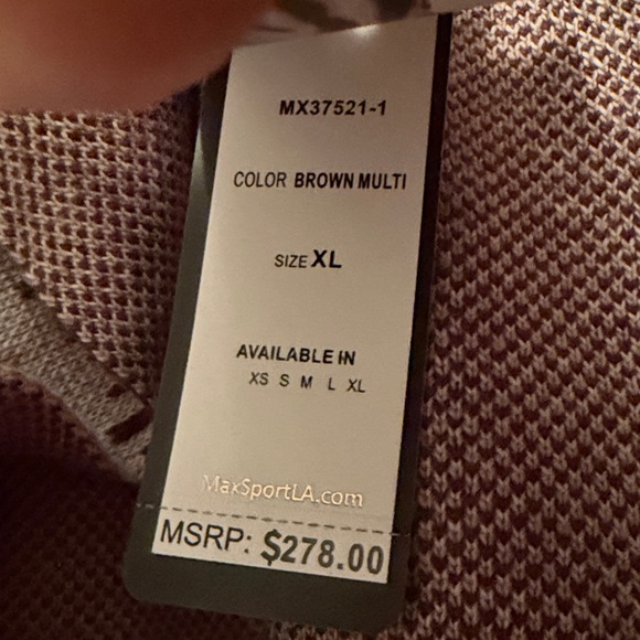 NWT MaxSport Hooded Waterfall cardigan long duster chevron brown beige zebra XL - Picture 7 of 7